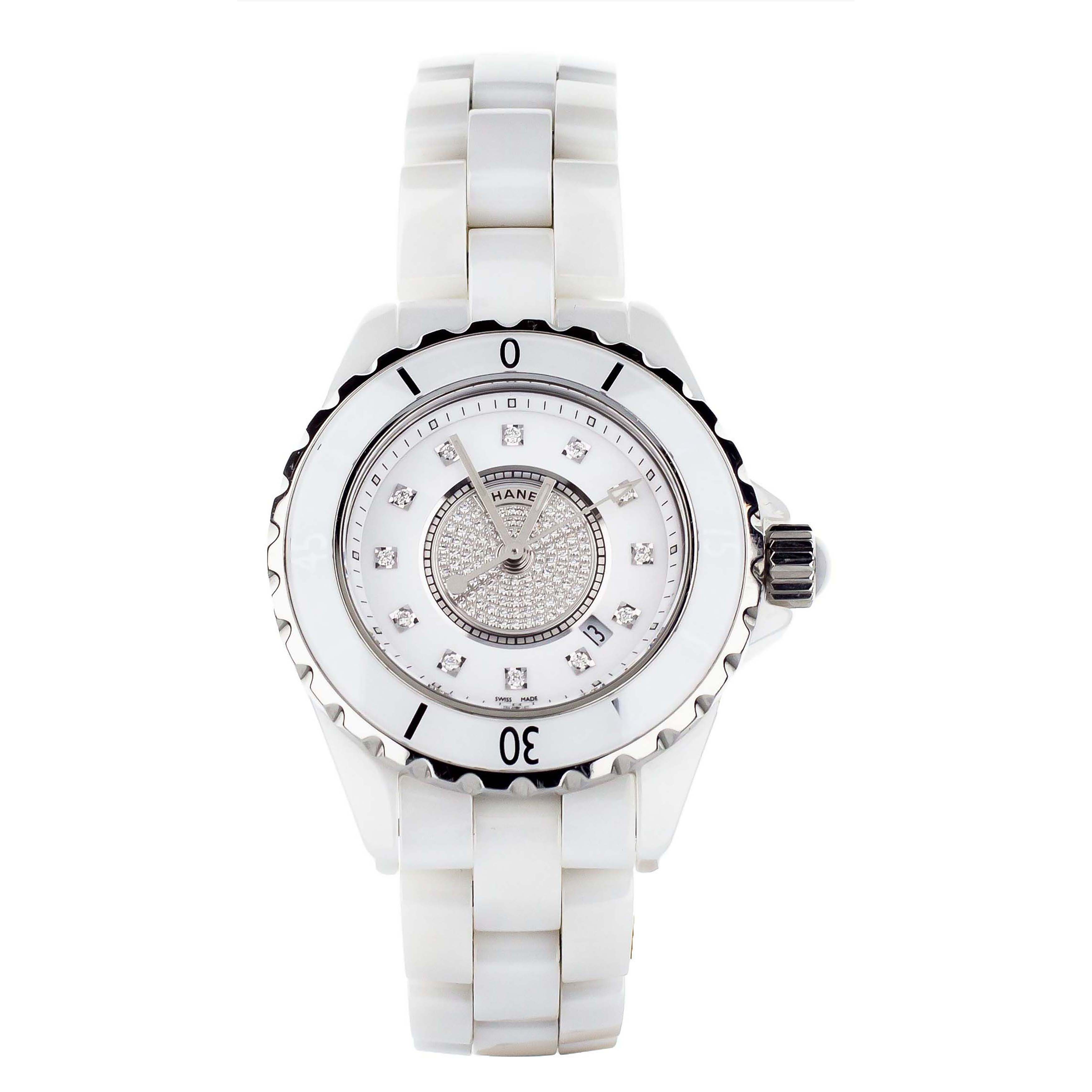 Chanel Ladies Watch J12 Diamond White