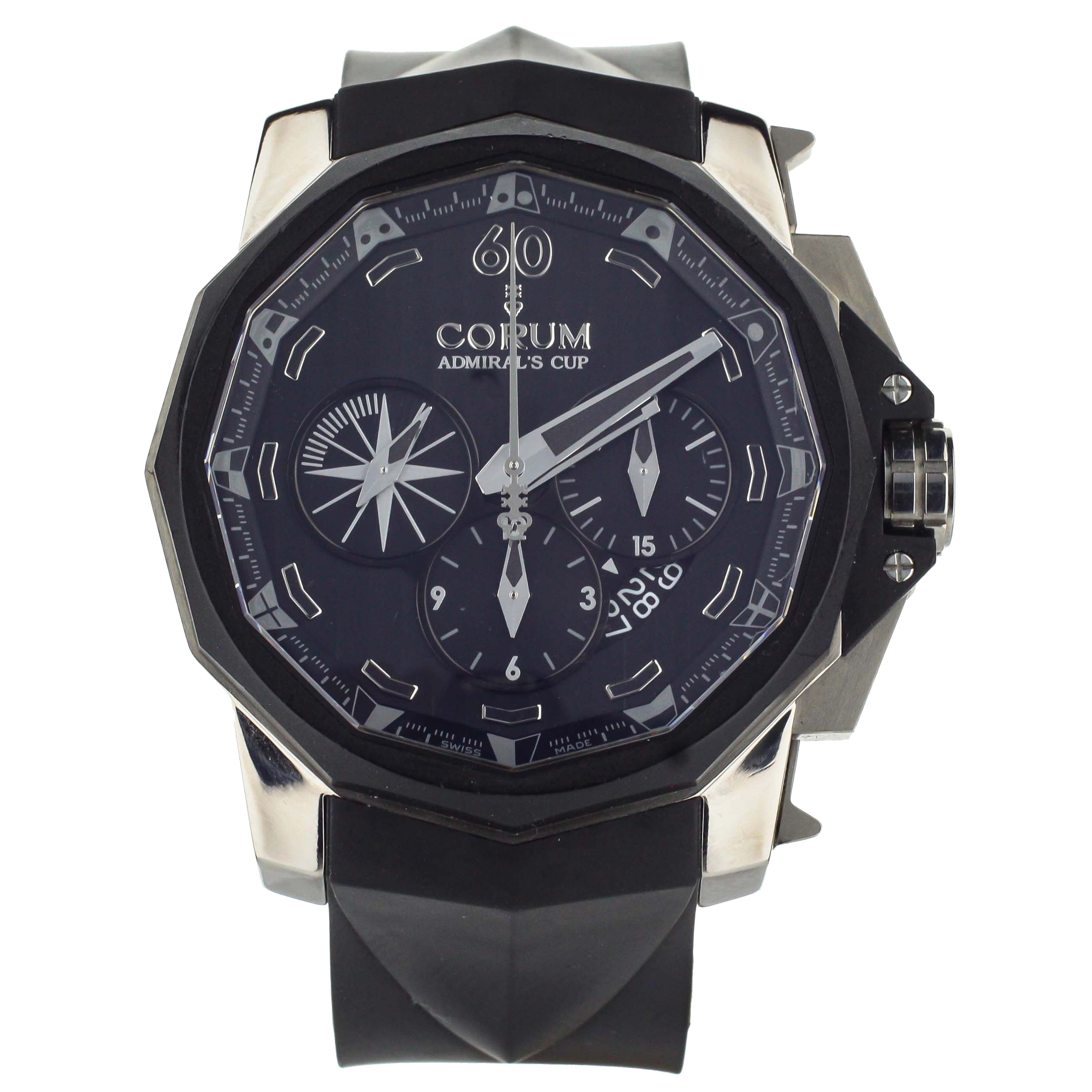 Corum Admirals Cup 48mm Chronograph Black Titan 116 350 Ref 753.935.0