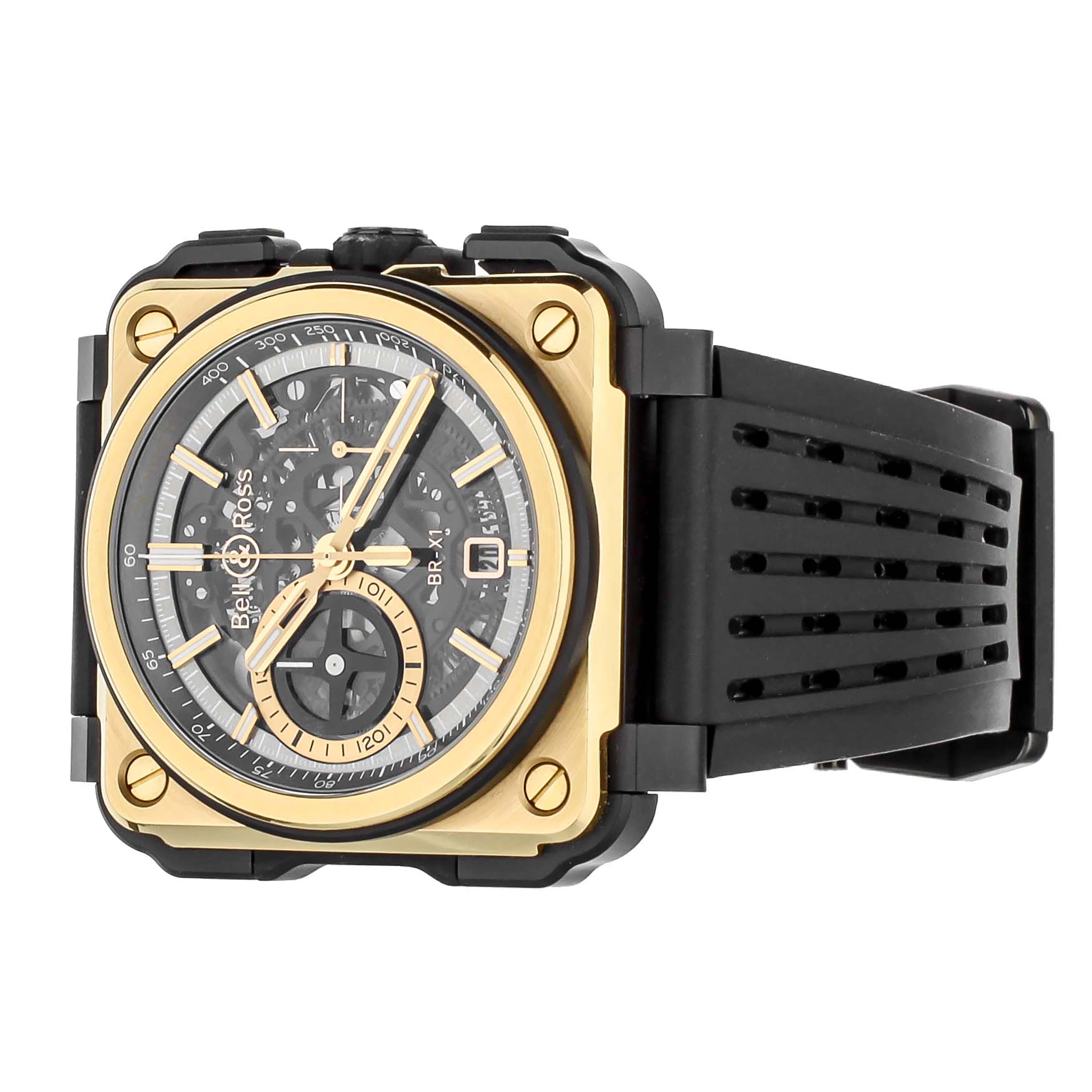 Bell and Ross BR-X1 Chronograph Rose Gold Ceramic 45mm BR-X1-PG-CE Full Set