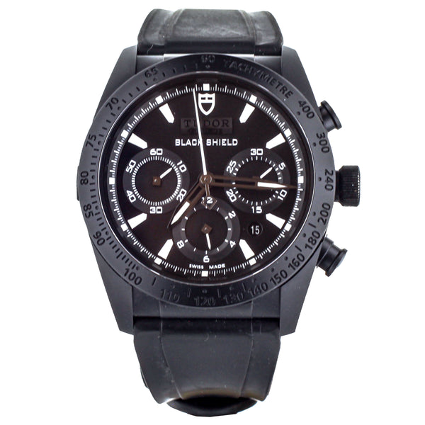 Tudor Fast Rider Black Shield Ceramic Black Dial Rubber 42mm 42000cn Full Set