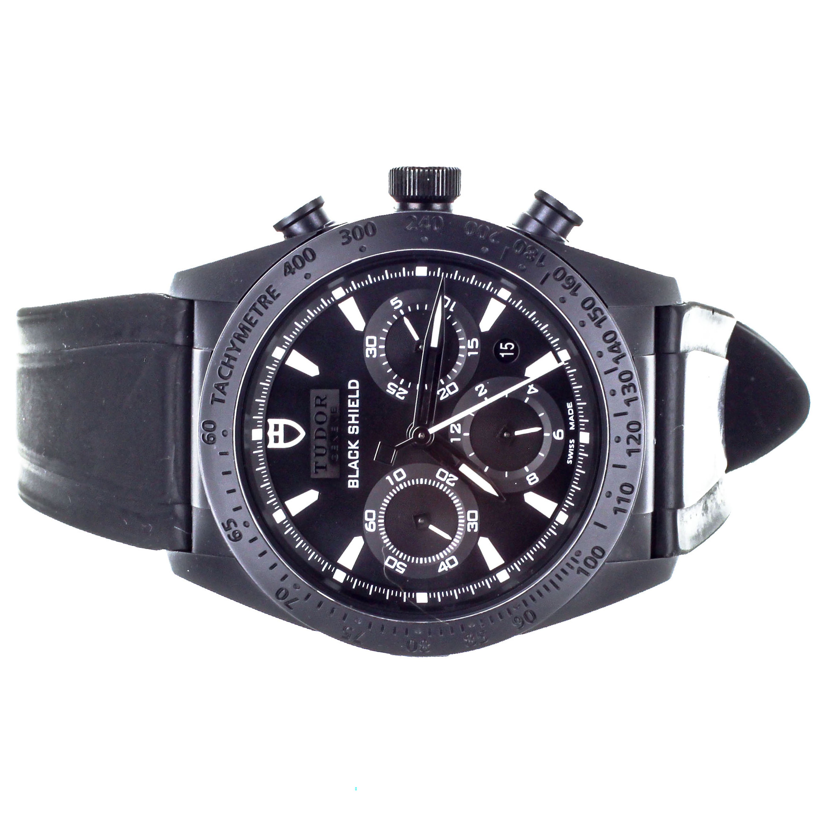 Tudor Fast Rider Black Shield Ceramic Black Dial Rubber 42mm 42000cn F