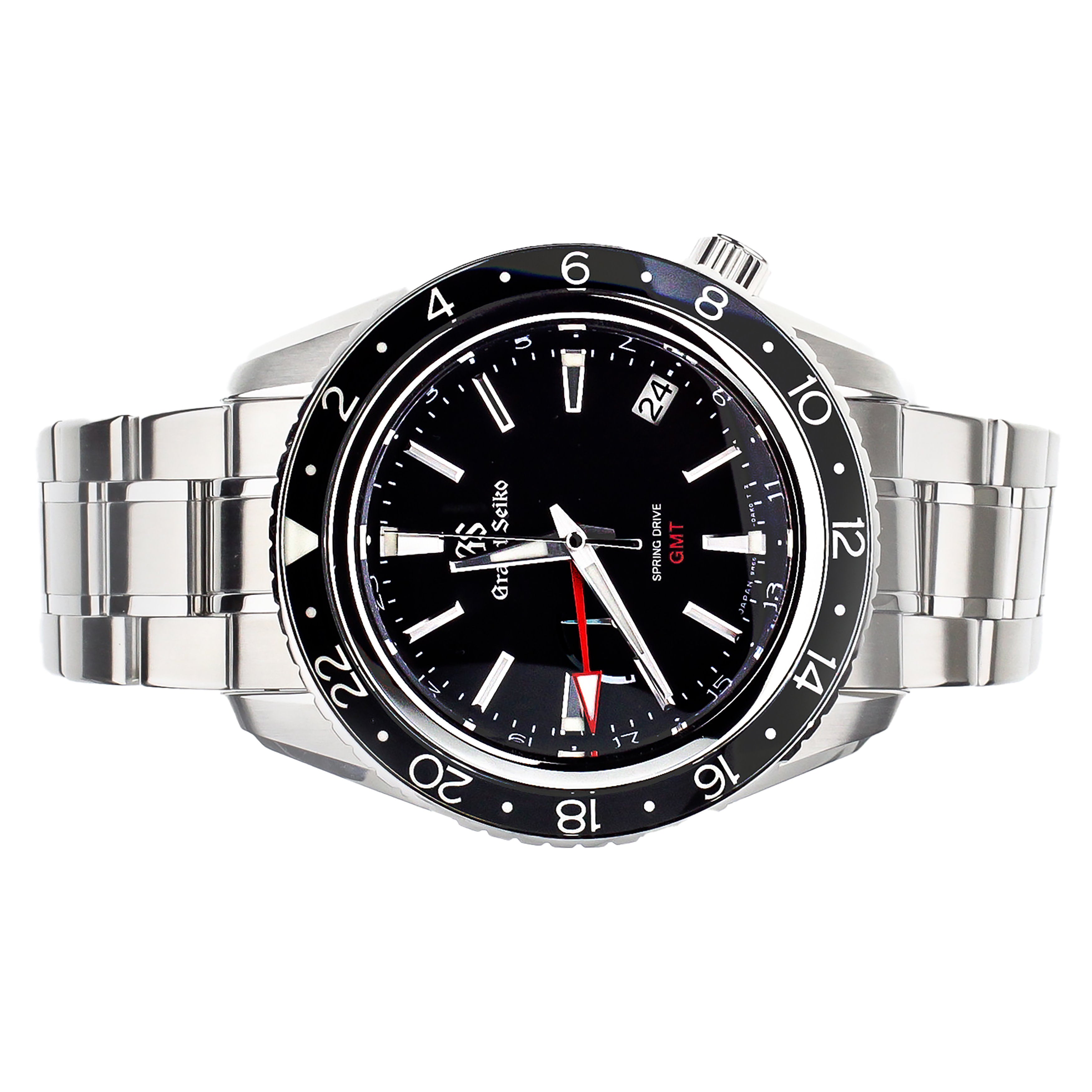 GRAND SEIKO SPRING DRIVE BLACK DIAL POWER RESERVE GMT 44MM SBGE201 FUL