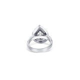 18K White Gold Double Halo Pear Diamond Engagement Ring