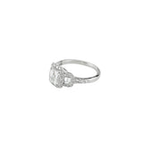 Triple Stone Emerald Cut Engagement Ring