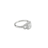 Triple Stone Emerald Cut Engagement Ring