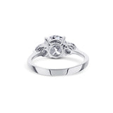 2 Carat Triple Excellent Round Engagement Ring With Ravishing Round Sidestones