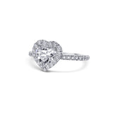 Two-Tone Diamond Halo Heart Engagement Ring