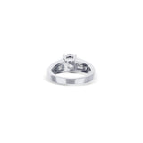 Platinum Round Diamond And Baguette Diamond Engagement Ring