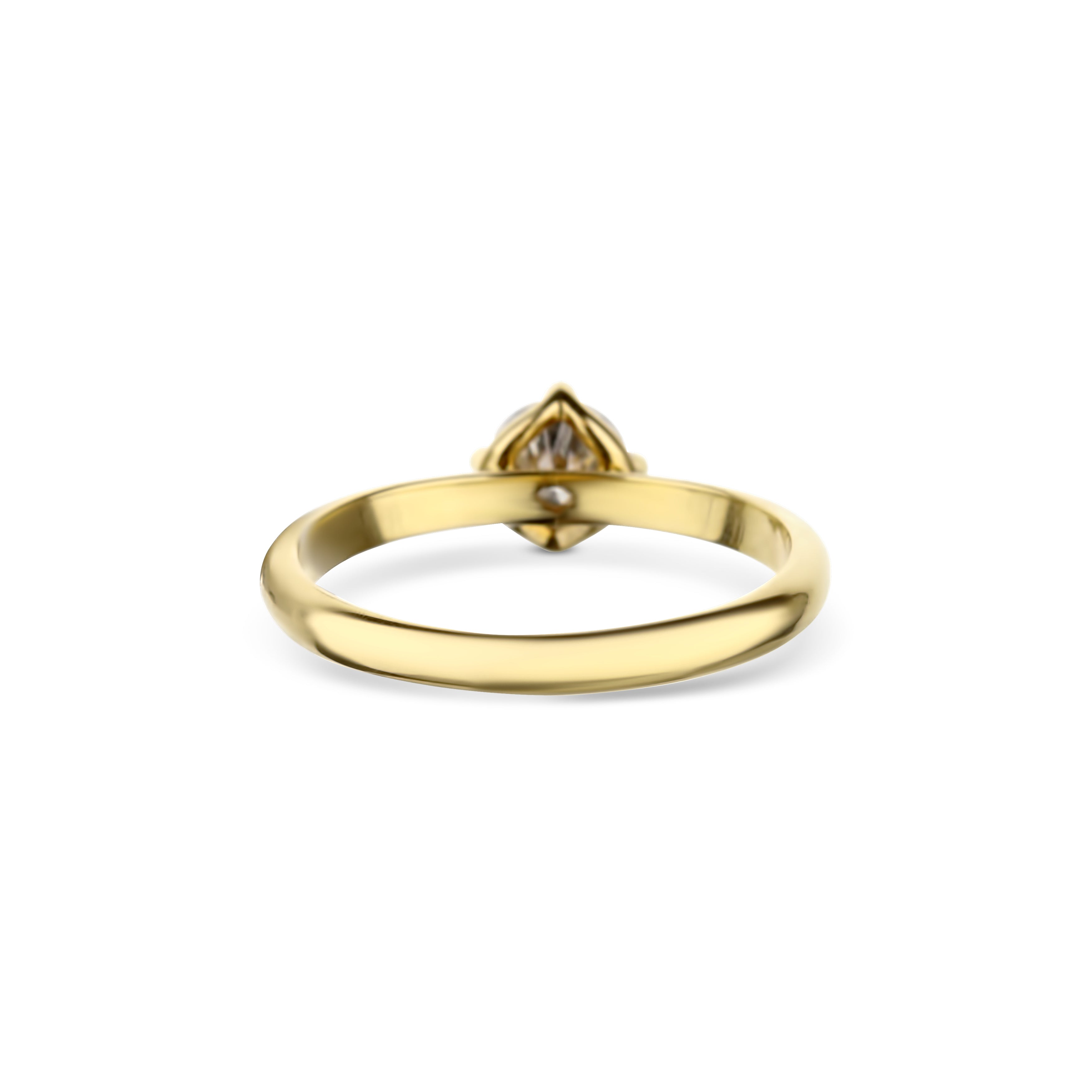18K Yellow Gold Solitaire Diamond Engagement Ring Gia & Igi Graded