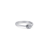 14K White Gold Round Cut Solitaire Engagement Ring
