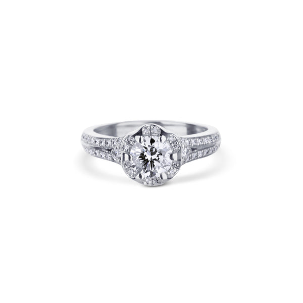 Platinum Round Brilliant Cut Diamond Engagement Ring