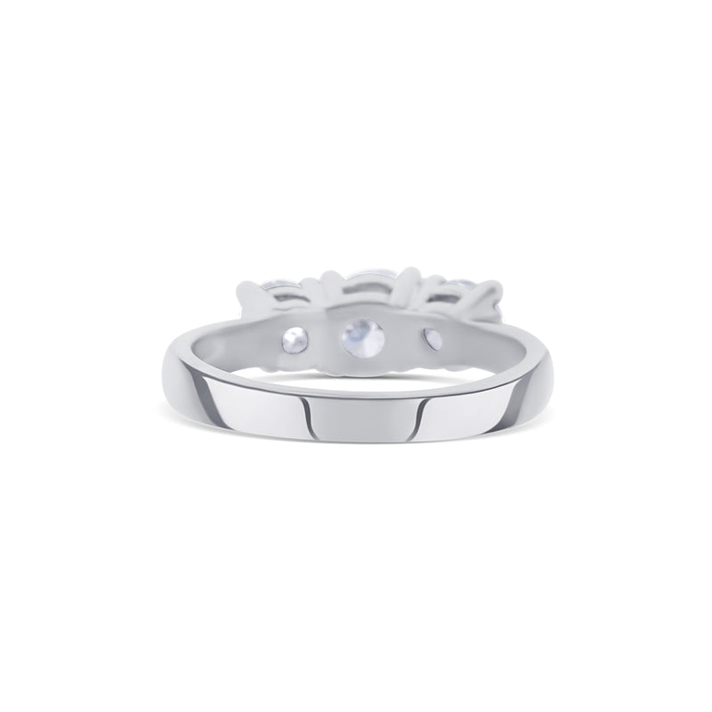 Platinum  Classic Three Stone Engagement Ring 1.25 Carat Total Weight Round Brilliant Cut Diamonds