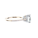 18K Rose Gold Round Diamond Engagement Ring With Round Diamond Accents