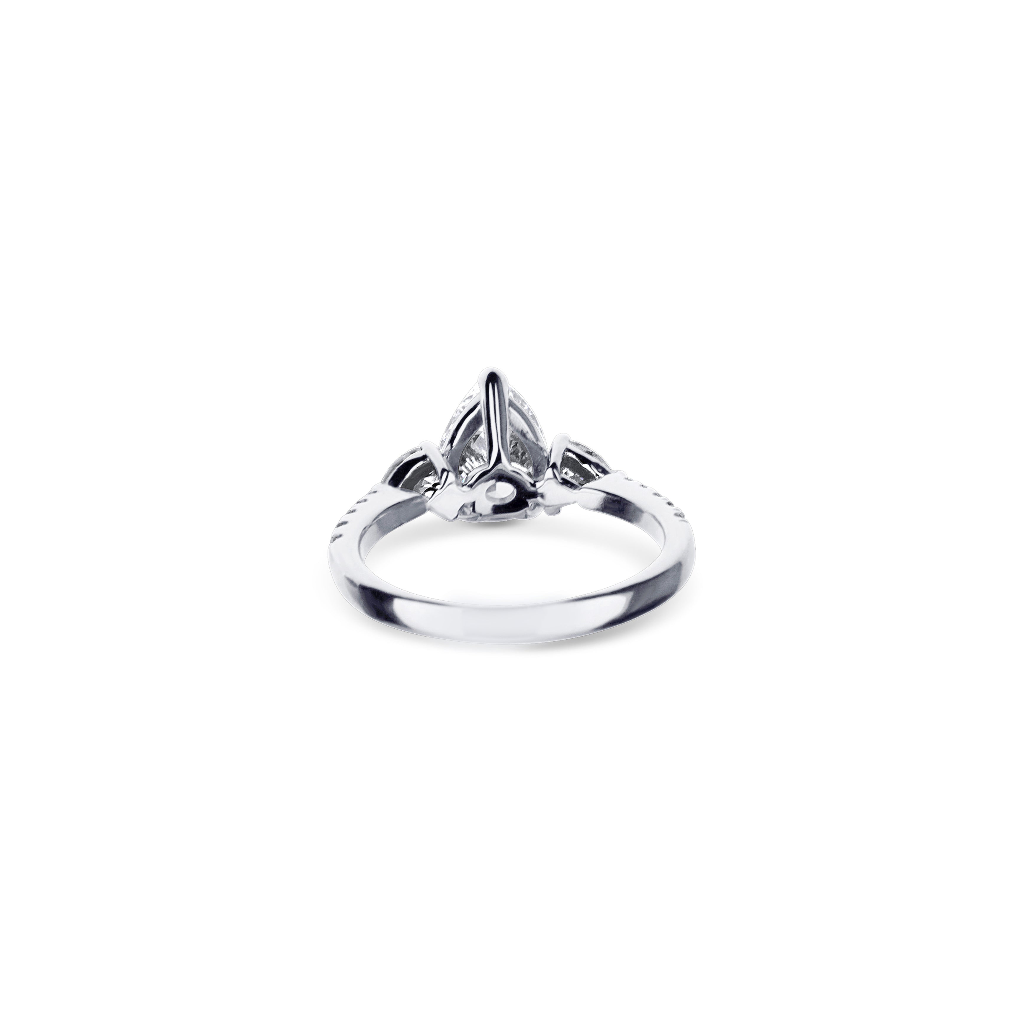 18K White Gold Pear Shaped Diamond Engagement Ring