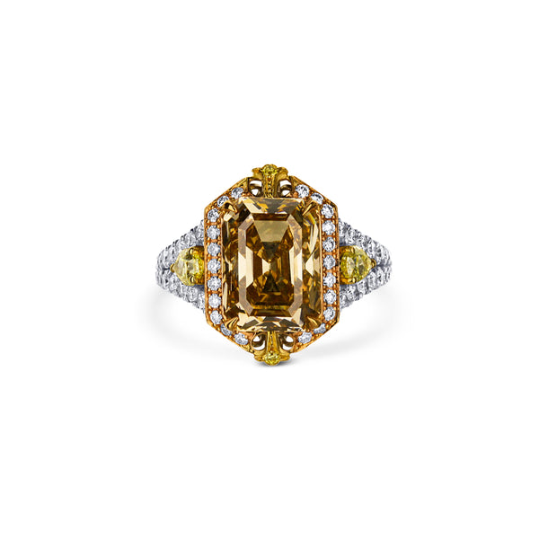Custom Natural Fancy Diamond Engagement Ring