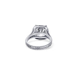 Platinum Cushion Modified Brilliant Cut Split Shank Diamond Engagement Ring