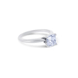 14K White Gold Solitaire Ring With Lab Grown Cushion Diamond