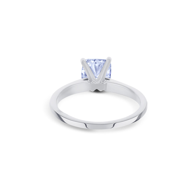 14K White Gold Solitaire Ring With Lab Grown Cushion Diamond