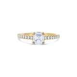 18K Rose Gold Ring With And 1.00 Carat Ascher Cut Center Diamond