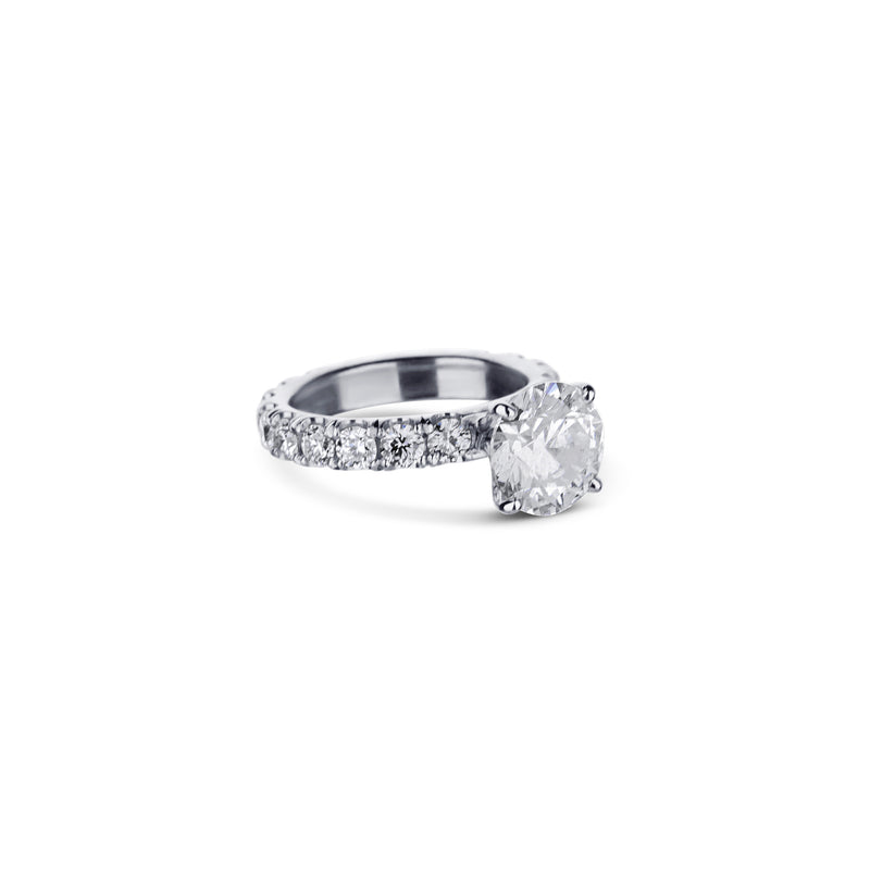 Custom Platinum Round Diamond Engagement Ring