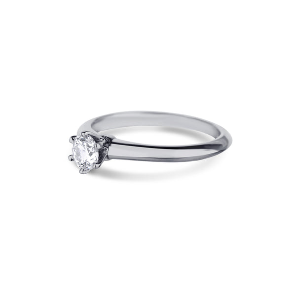 Platinum Tiffany & Co. Diamond Engagement Ring .30 E/Vs1 Size 4.5