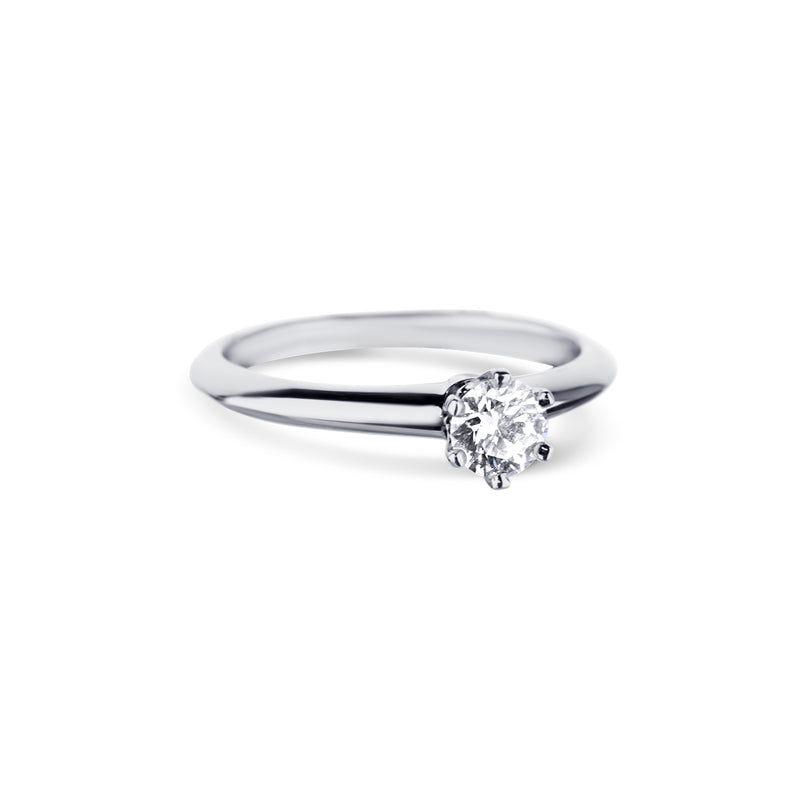 Platinum Tiffany & Co. Diamond Engagement Ring .30 E/Vs1 Size 4.5