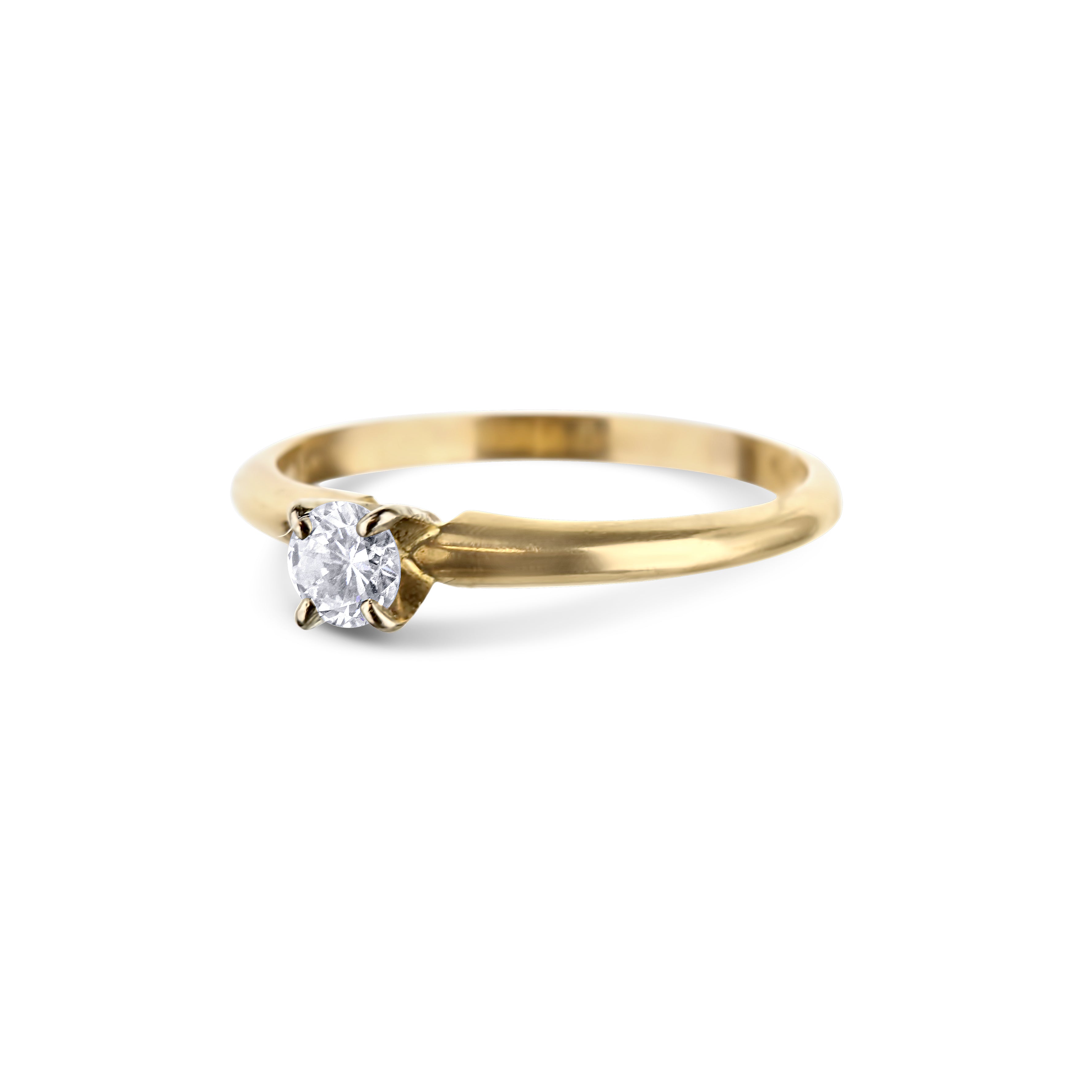 14K Yellow Gold Solitare Engagement Ring