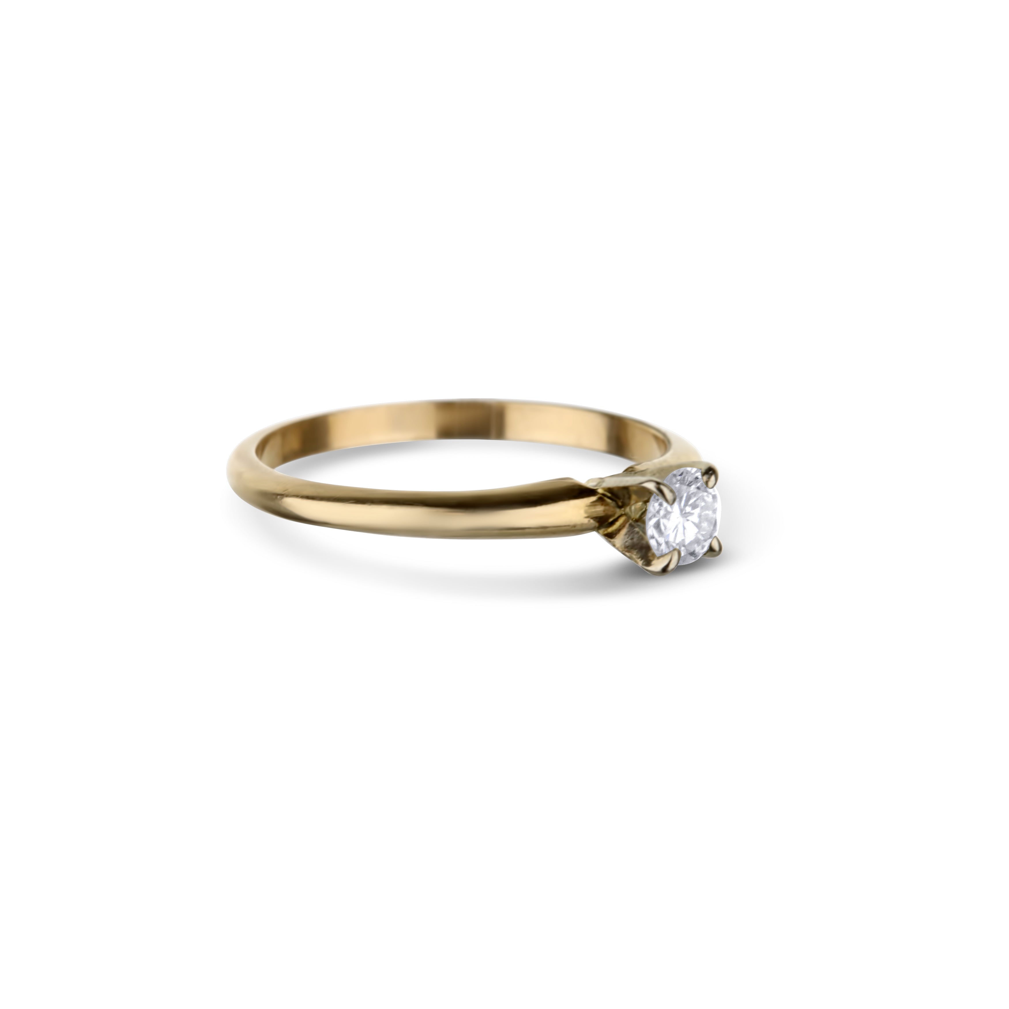 14K Yellow Gold Solitare Engagement Ring