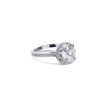 18K White Gold Solitaire Engagement Ring With A 1.01 Carat Round Diamond Center Stone