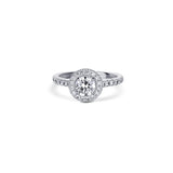 18K White Gold Ring With A 0.73 Carat Round Diamond And Halo Ring