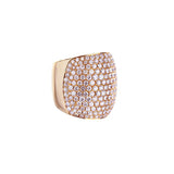 18K Rose Gold Round Diamond Extra-Wide Cluster Ring
