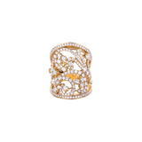 18K Rose Gold Round Diamond Swirl Ring