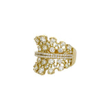 18K Yellow Gold Crown Design Diamond Ring