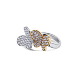 18K White & Rose Gold Pave Diamond Butterfly Ring