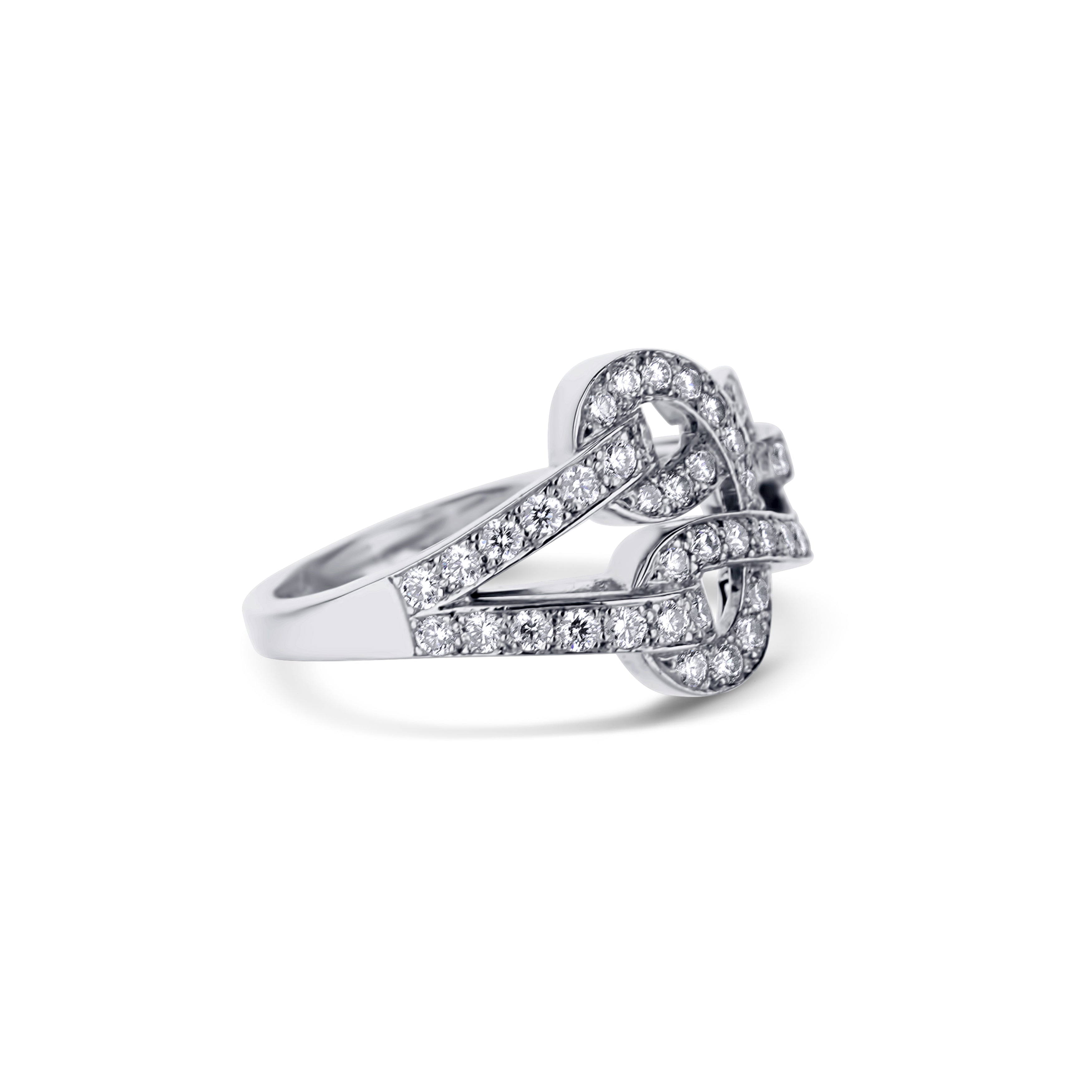18K White Gold "Cartier" Style Love Knot Ring