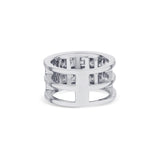 Platinum Two Row Channel Set Blazer Cut Diamond Band