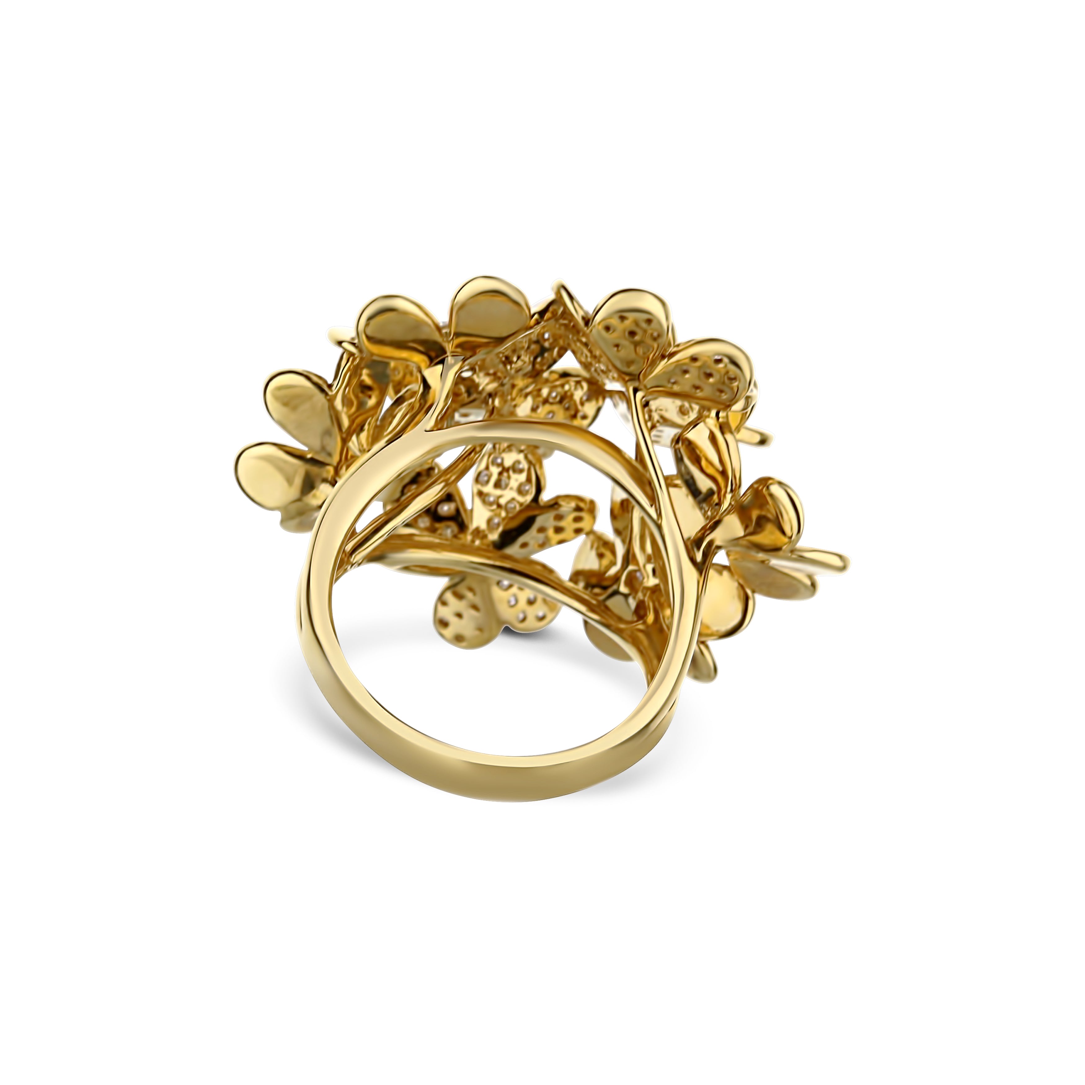 18K Yellow Gold Floral Bouquet Ring