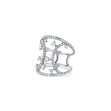 18K White Gold Open Swirl Diamond Ring