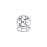 18K White Gold Open Swirl Diamond Ring