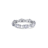 18K White Gold Tension-Set Round And Baguette-Cut Diamond Eternity Band