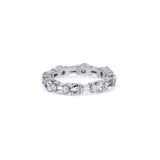 18K White Gold Tension-Set Round And Baguette-Cut Diamond Eternity Band