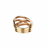 18K Rose Gold Four Row Overlapping Round Diamond Ring