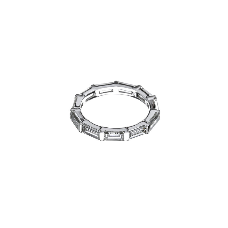 14K White Gold Baguette Diamond Horizontal Set Eternity Band