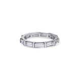 14K White Gold Baguette Diamond Horizontal Set Eternity Band