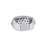 18K White Gold 3 Row 5.18Ctw Round Cut Diamond Wedding Band