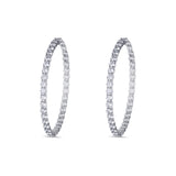 18K White Gold Extra-Large Mutual-Prong Inside-Outside Diamond Hoops