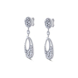 18K White Gold Multi-Shape Diamond Pear-Shape Dangle Earrings