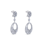 18K White Gold Multi-Shape Diamond Pear-Shape Dangle Earrings