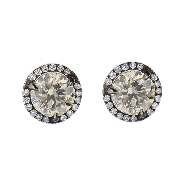 5/8 ctw Round Lab Grown Diamond Halo Stud Earrings - Grownbrilliance