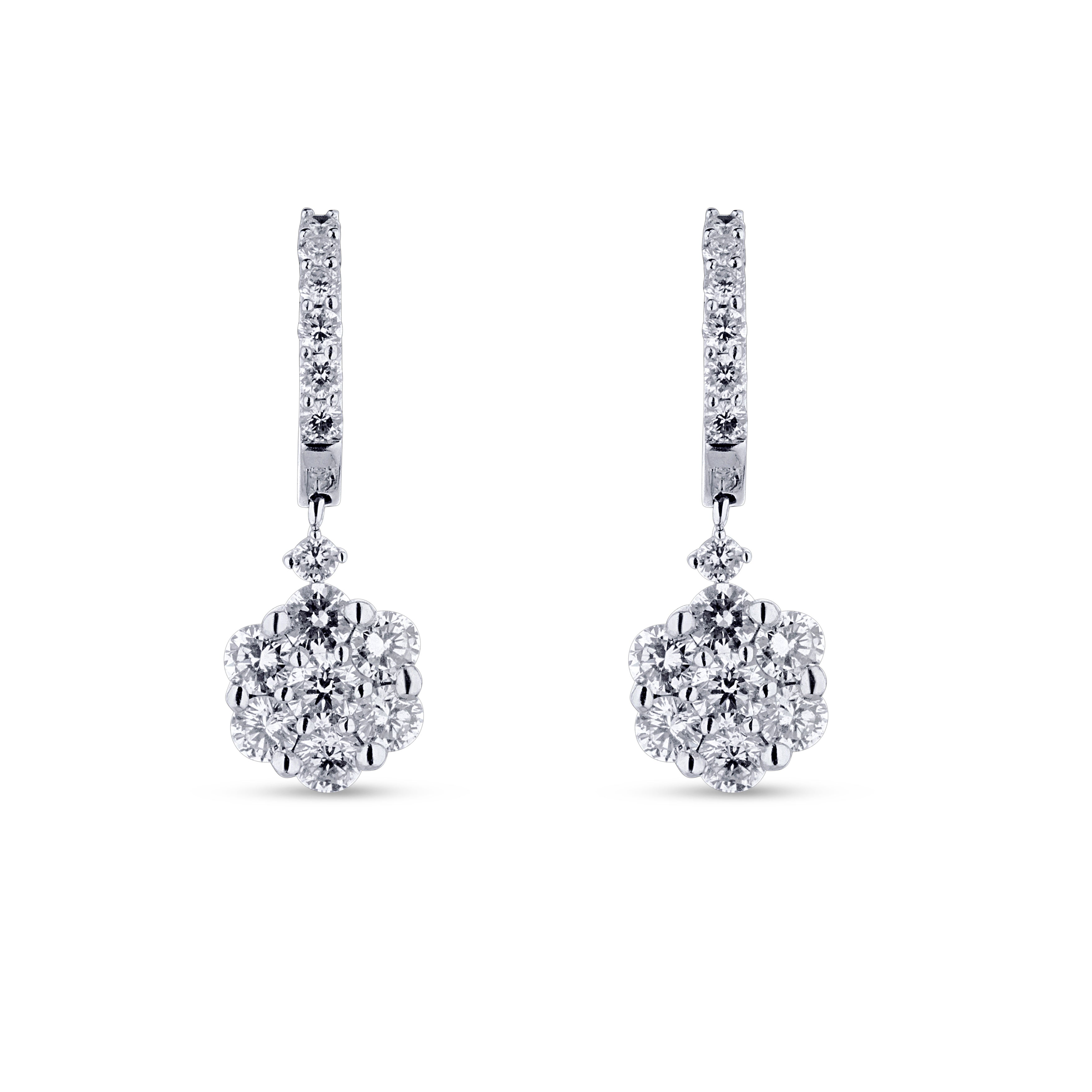 Bloomingdale's Diamond Flower Cluster Stud Earrings in 14K White Gold, 2.25  ct. t.w. | Bloomingdale's